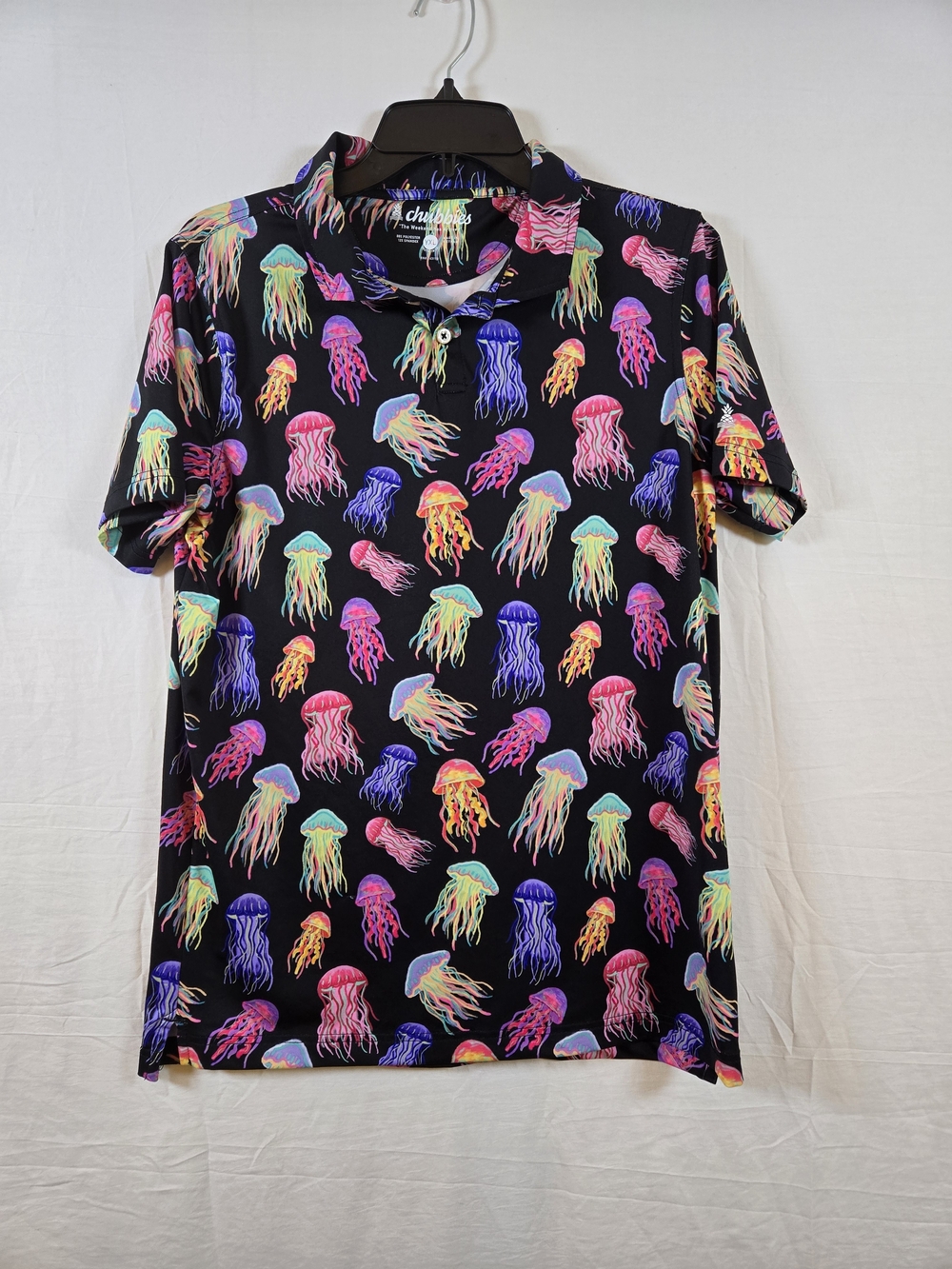chubbies Black Top with Neon Multicolor Print